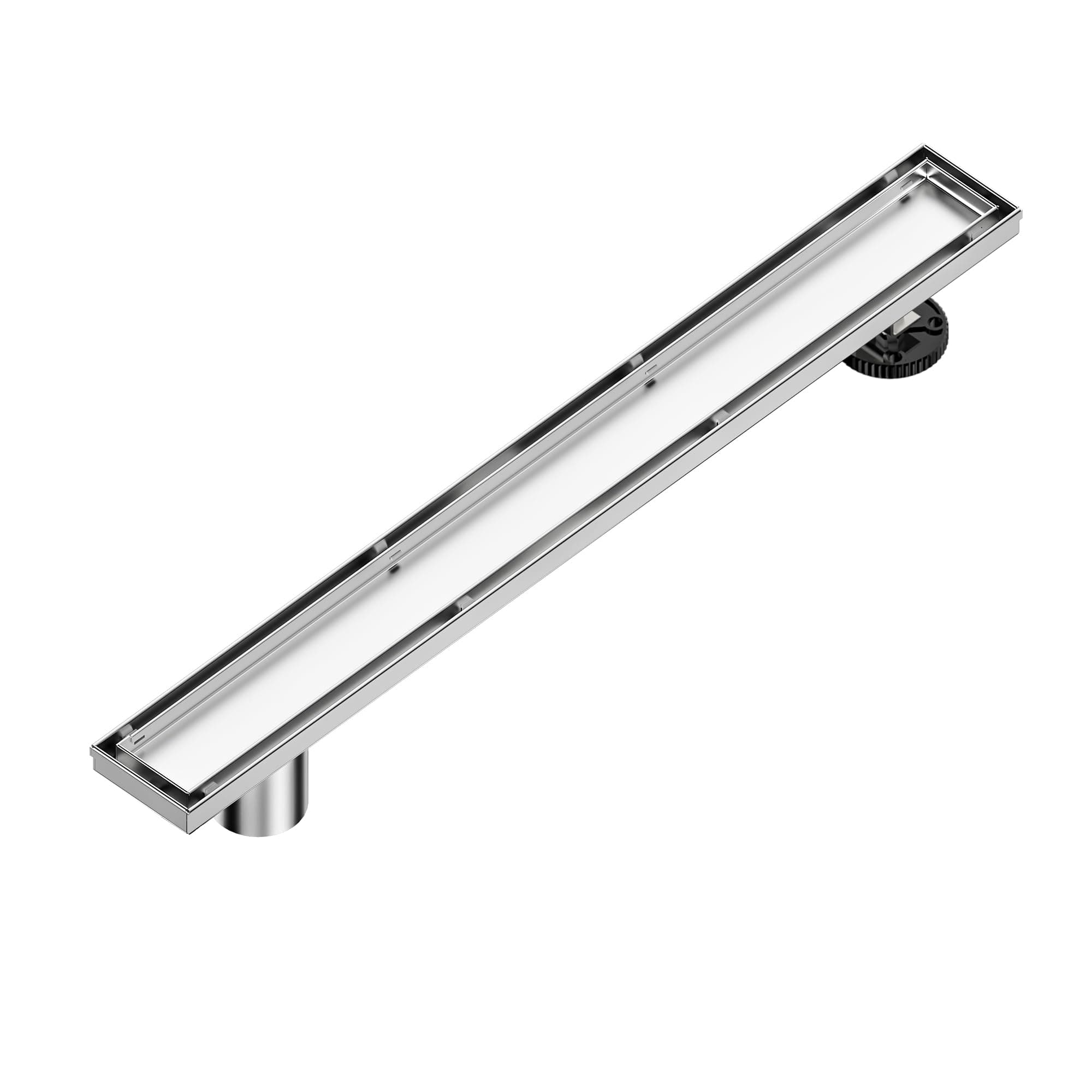 Neodrain 36-Inch Offset Linear Shower Drain with Tile Insert Grate Cover, Brushed 304 Stainless Steel Rectangle Side Outlet Shower Floor Drain, Adjustable Leveling Foot, Hair Strainer/Catcher