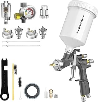 InoKraft D1 LVLP Air Spray Gun Premium Kit, Easy to Use, Paint Gun for Cars & House DIY Painting, 1.3/1.5/1.7mm Nozzles, with Paint Sprayer Accessories
