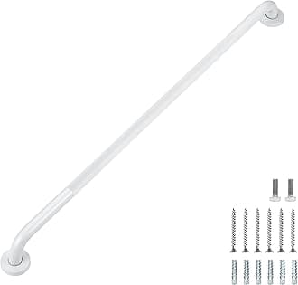 Grab Bars for Shower, 1 Pack 36-Inch Anti Slip Shower Handles for Elderly, Safety Shower Grab Bar, Stainless Steel Handicap Grab Bars for Bathroom (White 1" Diameter)