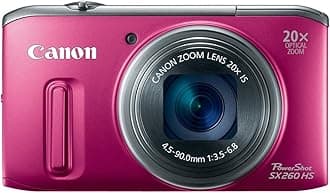 Canon PowerShot SX260 HS 12.1 MP CMOS Digital Camera with 20x Image Stabilized Zoom 25mm Wide-Angle Optical Lens and 1080p HD Video (Red)