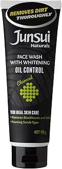 Naturals Face Wash - Oil Control | Powered With Charcoal Powder & Yam Bean Extracts | Removes Blackheads & Sebum | Foaming Scrub Type | Daily Use Face Wash For Girls & Women | 100gm