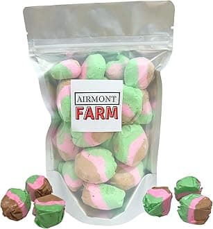 Freeze-Dried Candy Salt Water Taffy 2 oz - Cut To Bite Sized Pieces - Ships In Box - Deliciously Crunchy, Intense Flavor, Lightweight Snack (Spumoni)