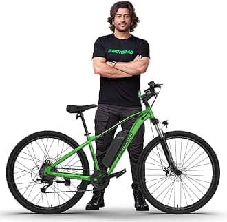 E MOTORAD - Ride The Electric Revolution T-REX AIR Unisex Electric Bicycle 16.5" Sturdy Steel Frame 250W BLDC Motor Front Suspension 7 Shimano Gears (Tropical Green, 27.5 Inch Wheel)