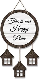 Artvibes This is Our Happy Place Wooden Wall Hangings Decor For Home | Bed Room | Quotes Decor Item | Home Quotes Wall Hanging | Modern Decor Items | Wall Poster | Artworks Hangings | Gift(WH_7211N)