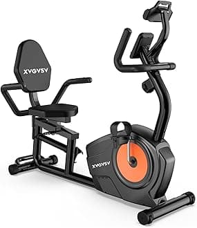 Recumbent Exercise Bike, Recumbent Stationary Bike for Home, Recumbent Bike with 400LB Weight Capacity Whisper-Quiet 16 Levels Magnetic Resistance Heart Rate Handle and Multi-Function LCD Comfortable Seat