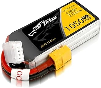 Tattu 3S 11.1V LiPo Battery Pack 1050mAh 75C with XT60 Plug for RC Boat Heli Airplane UAV Drone FPV