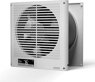 8” Two-Way Airflow Through-the-Wall Fan with Temperature Controller, 10-Speed Quiet In-Wall Vent Fan for Kitchen, Laundry Room, and Workshops