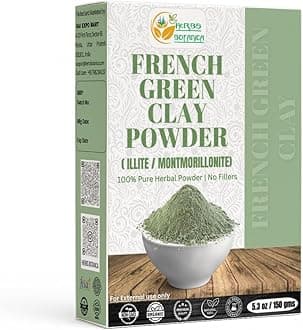 French Green Clay Powder 100% Pure & Natural Montmorillonite Clay for Face Masks, Skincare, and DIY Beauty Finely Ground Green Kaolin Clay 5.3 oz Resealable Pack
