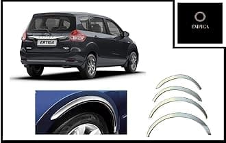 Empica Stainless Steel Wheel Arch Garnish Chrome Fender Lining Trim Moulding Strip Compatible with Maruti Suzuki Ertiga (Set of 4,Silver)