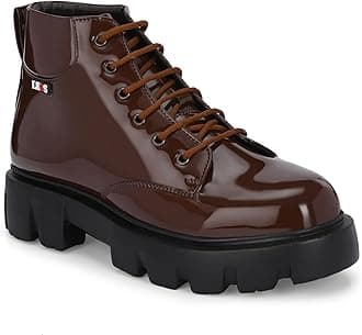 Leo Men's Black Chic and Chunky Comfortable Casual Boots