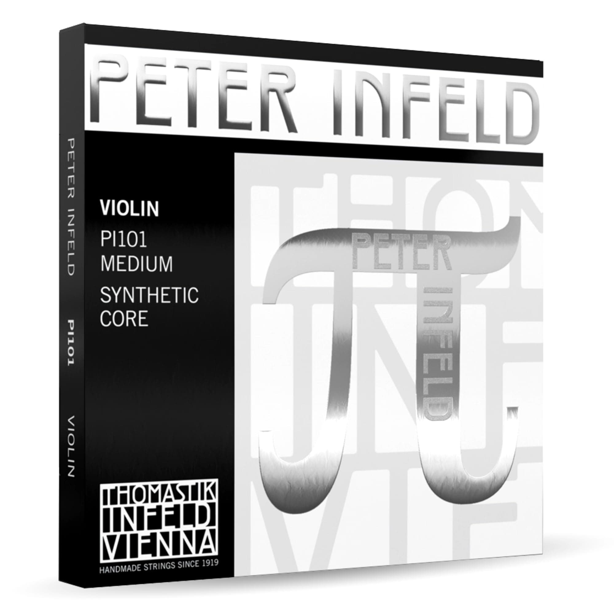 Peter Infeld Violin String Set, 4/4 Size, Medium Tension - PI101 - Synthetic Core A, D, G with Tin-Plated E - Outstanding Projection & Playability, Wide Range of Sound Colors