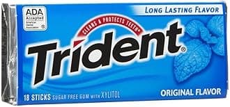 Trident  Original Flavour Sugar Free Gum, 18 Sticks