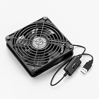 120mm Fan With 3 Speed 5V USB Powered Case Fan 1500PRM Gaming PC Portable Cooling Suitable for Tablet TV Receiver Router DVR Play Station Xbox Computer and More
