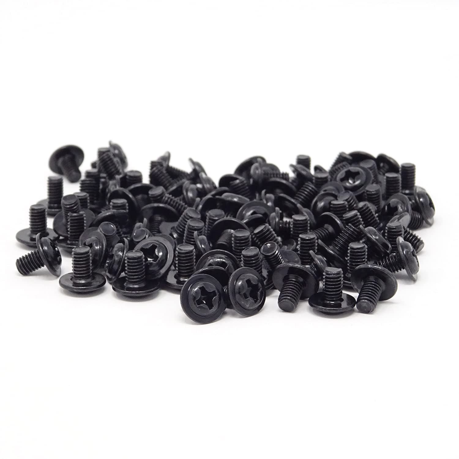 Honbay 100PCS M3x5 Round Head PC Mounting Computer Screws Computer Case Fixed Motherboard Screw (Black Zinc)