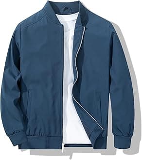 Men’s Bomber Jacket, Stylish, Casual, Lightweight Windbreaker for Spring and Fall