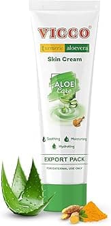 ViccoTurmeric Aloe Vera Skin Cream – Natural Face Moisturizer with Turmeric & Aloe Vera, Ayurvedic Inspired Skincare for Everyday Use, 2.82 oz Tube (Pack of 1)