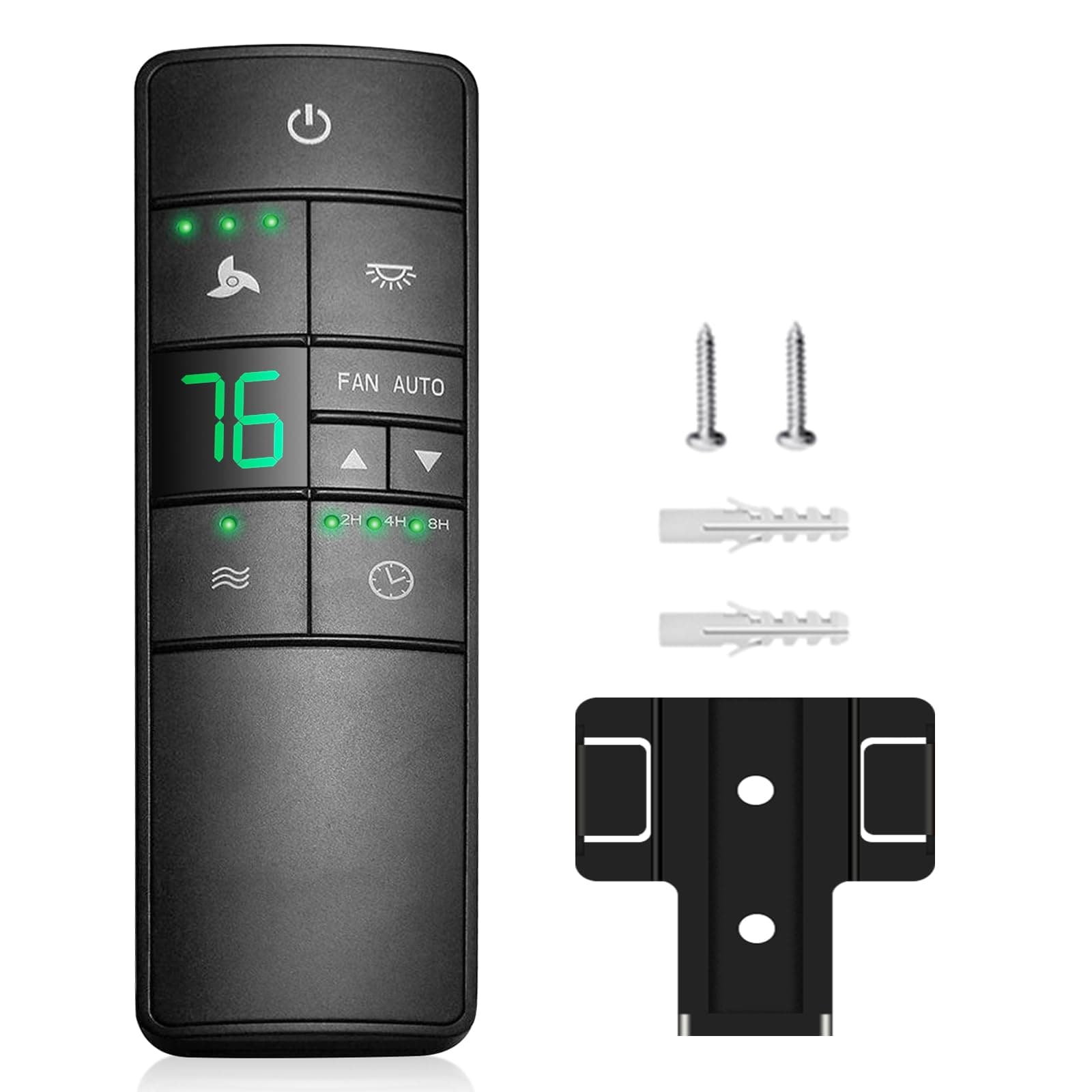 Thermostatic Ceiling Fan Remote Control Replacement for Hampton Bay 2AAZPHD3/HD3 KUJCE10320/TR222A, with Timer Light Dimmer, 3-Speed Wall Mount (Remote Only)