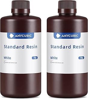 3D Printer Resin, 405nm SLA UV-Curing Resin with High Precision and Quick Curing & Excellent Fluidity for LCD 3D Printing (White+White, 2kg)
