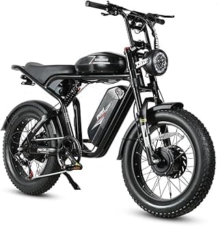 SAMEBIKEPeak 1800/3000W Electric Dirt Bike for Adults, 20" 4.0 Fat Tire Electric Electric Motorcycle for Adults with Speed 30/34 MPH Motor, Max Range 180 Miles, 48V 18/36AH Battery, SHIMAN0 7-Speed