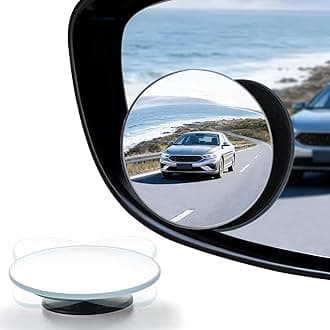 LivTee Blind Spot Mirror, 2" Round HD Glass Frameless Convex Rear View Mirrors Exterior Accessories with Wide Angle Adjustable Stick for Car SUV and Trucks, Pack of 4