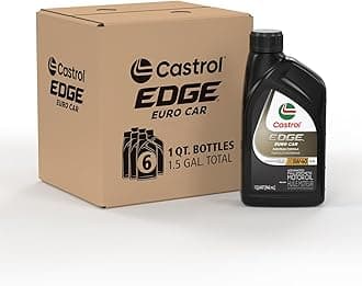 Castrol Edge Euro 5W-40 A3/B4 Advanced Full Synthetic Motor Oil, 1 Quart, Pack of 6