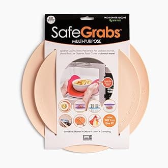 Safe Grabs: Multi-Purpose Silicone Original Microwave Mat as Seen on Shark Tank | BPA Free, Heat Resistant, Dishwasher Safe, Set of 2, Peach