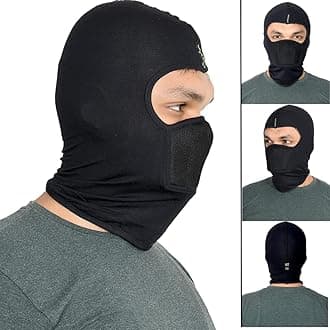 NEON ROCK Premium Cotton Breathable,Stretchable Full Face Cover Mask for Summer, Dust, Sun Protection, Bike Riding, Helmet Cap and All Other Outdoor Activity (Black) (Summer Full Premium Mask)