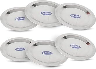 Stainless Steel Set of 6 Heavy Gauge Ciba Lids, Multipurpose Round Ciba Covers for Cups, Tumblers, Glasses, Bowl and Coasters for Hot and Cold Drinks, BPA-Free, Food Grade, 5.1 Inch