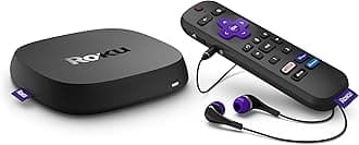 Ultra 2022 4K/HDR/Dolby Vision Streaming Device and Roku Voice Remote Pro with Rechargeable Battery, Hands-Free Voice Controls, Lost Remote Finder, and Private Listening