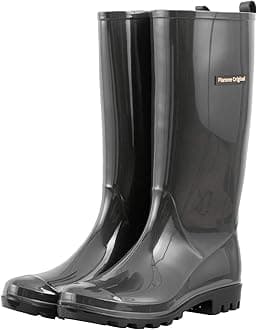 planone Tall Rain Boots Women Fashion Waterproof Boots for Women Light Outdoor Garden Shoes Muck Boots for Ladies Non Slip Work Shoes Rubber Boots with Premium Comfort Insole