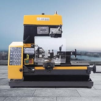 Mini Metal Drilling Lathe Machine, 110V 180W CT125 3 in 1 Miniature Multifunctional Drilling and Milling Lathe, Electric Milling Machinewith 3 Jaw Chuck, 2500rpm, Ten Speed Adjustable, High Precision