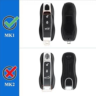 AeroBon 3-Piece Painted Key Cover Key Fob Shell Compatible with Porsche Key Shell Replacement (MK1, Shark Blue)