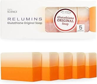 Relumins Glutathione Soap Bars – Deep Cleansing & Hydrating Soap for Smooth, Refreshed Skin – Gentle Exfoliating Formula for Face & Body – 5 x 150g Bars