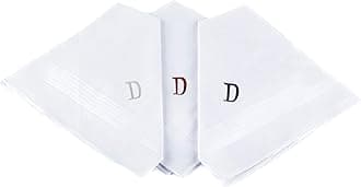Initial Handkerchief for Men, Monogrammed Boxed 3 Piece Set,100% Cotton