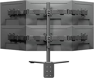 Monitor Arm, Fully Adjustable Six Monitor Stand, Fits 6 Screens up to 32 inches, 19.8 lbs Weight Capacity per Arm, Tabletop Mount, Black X35-6