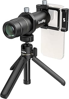 SMALLRIG 8X Telephoto Lens for Mobile Phone (T-Mount), Black, Aluminum Alloy Construction, 8:1 Zoom Ratio, Compatible with T Mount, Multi-Coated Optical Glass, 400mm Focal Length, Manual Focus
