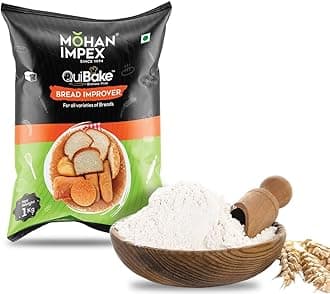Mohan Impex Bread Improver 1Kg - Enhances Dough Rise, Improves Crust & Freshness - Ideal Baking Powder for Breads, Buns, Seitan & Bakery Mixes for Fluffy Results [HoReCa Pack]