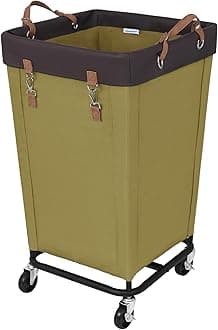 StorageWorksLaundry Hamper with Wheels, 160L Large Hampers for Laundry Rolling Laundry Basket, Dirty Clothes Hamper for Hotel, Home, Closet, Dorm, Yellow-green, 1-Pack