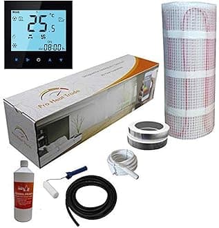 Electric Underfloor Yellow Box Heating kit 150w - 24.0m2 - Black WiFi Thermostat