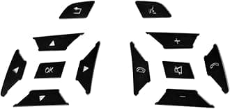 Black Steering Wheel Button Cover Car Interior Decoration Trim Replacement for Mercedes Benz ML GL GLK GLA CLA CLS SL A B C E G Class Inner Accessories (12pcs)