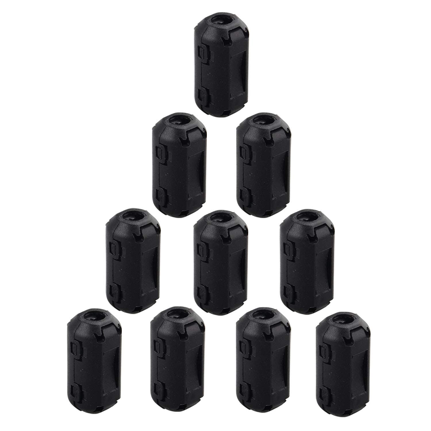 10pcs Clip on Ferrite Ring Core Anti-interference High-frequency Filter RFI EMI Noise Suppressor with 3mm Inner Diameter Ferrite Cable Clip Black