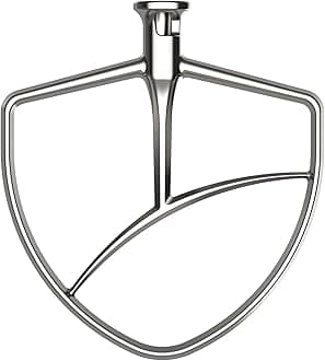 Stainless Steel Flat Beater for KitchenAid 5Plus/6 Qt. Bowl-Lift Stand Mixers, Paddle Attachment for Kitchenaid Mixer, Dishwasher Safe
