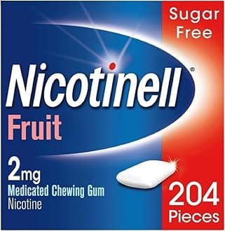 Fruit Gum 2mg (204 Pieces), Stop Smoking Aid, Sugar Free Nicotine Gum, Mild Fruit Flavour, 2mg Regular Strength for Light Smokers, Quit Smoking Aid, Value Pack