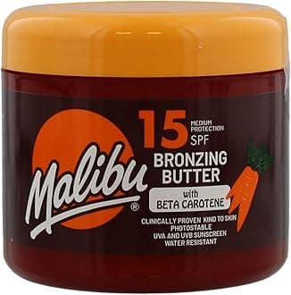 Sun SPF 8 Bronzing Tanning Body Butter with Beta Carotene and Coconut Oil, Water Resistant, Tropical Coconut Fragrance, 300ml