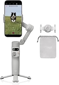 DJI Smartphone Gimbal Osmo Mobile 7 Gimbal Stabilizer (iPhone/Android), Built-in Tripod, Lightweight, Comfortable Grip, 3-Axis Smartphone Gimbal, ActiveTrack 7.0, ShotGuides, One-Tap Editing, 10 Hours