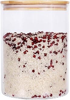 Large Glass Food Storage Container, 100 FL OZ (3000ml) Glass Food Canister with Airtight Bamboo Lids for Your Pantry, BPA-Free Cereal Dispenser Jars for Spaghetti Pasta, Powder, Tea, Coffee