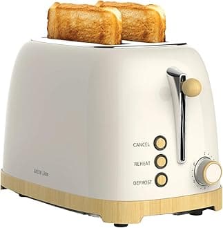 Green LionClassic Toaster 6 Level Browning 815W, 2 Slice Toasting, Automatic Pop-Up, 30S Quick Reheat, Cancel Button, High Lift Lever, 38mm Wide Slots, Removable Crumb Tray - Beige