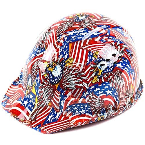RK-HP34-FLAG Patterned Hard Hat Cap Style with 4 Point Ratchet Suspension (Flag)
