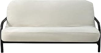 OctoRose Full Size 54x75x8 inch 3 Side Zipper Classic Soft Micro Suede Futon Cover Sofa Daybed Mattress Slipcover (Khaki, Full Size)