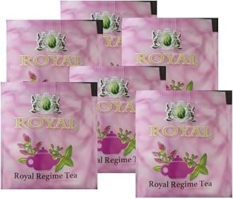 Royal Regime Tea New Natural Flavour All Natural Flavour Zero Calories - Improves Metabolism & Reduces Waist Herbal Natural Flavour Pack of 6 Tea Bags (Only Trial Pack Weekly) (Product of Egypt)
